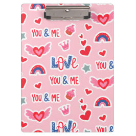 Happy Valentine’s Day Red Heart Art Romantic Lover Klemmbrett