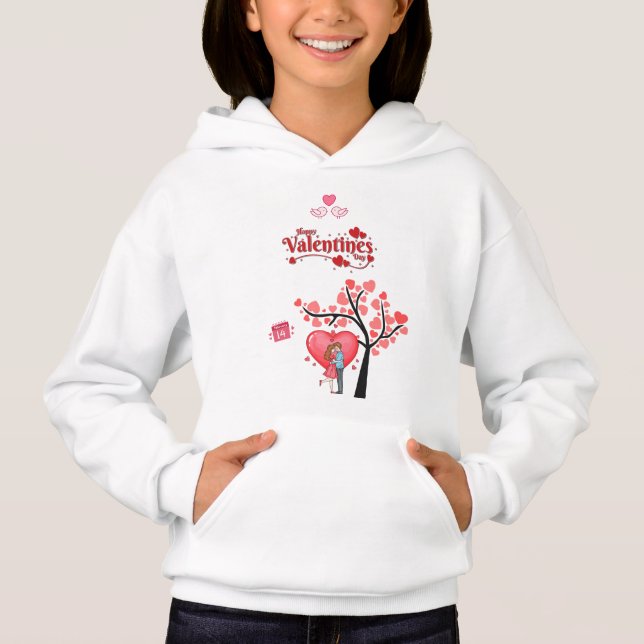 Happy Valentine’s Day – Romantic Couple Hoodie (Vorderseite)