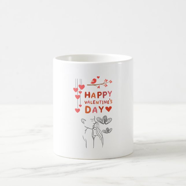 Happy Valentine’s Day – Romantic Couple Kaffeetasse (Mittel)