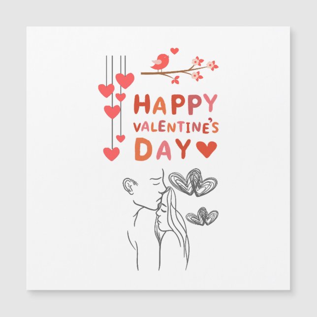 Happy Valentine’s Day – Romantic Couple Magnetkarte (Vorderseite)