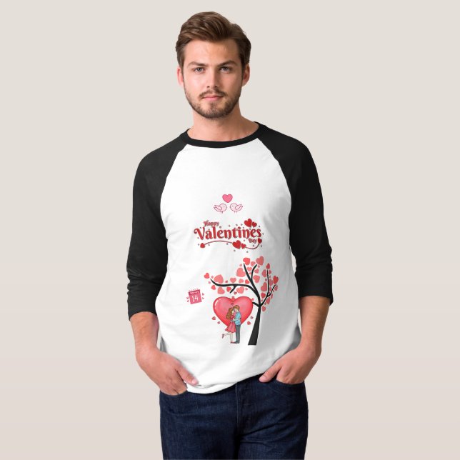 Happy Valentine’s Day – Romantic Couple  T-Shirt (Vorne ganz)