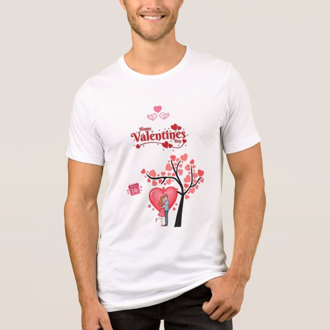 Happy Valentine’s Day – Romantic Couple  Tri-Blend Shirt (Vorderseite)