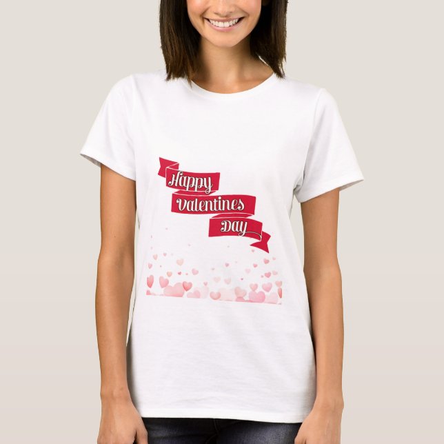 “Happy Valentine’s Day” Typography Heart Design ❤️ T-Shirt (Vorderseite)