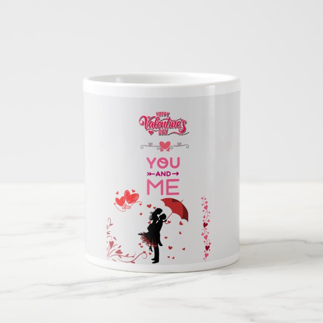 Happy Valentine’s Day – You and Me Romantic Love  Jumbo-Tasse (Vorderseite)