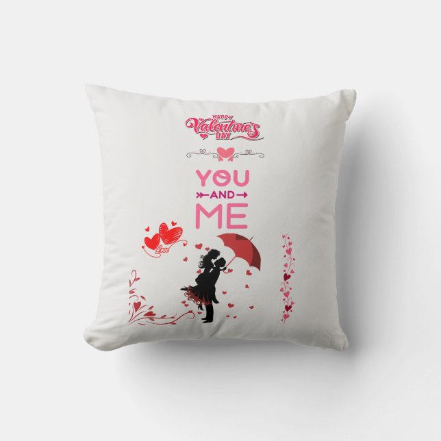 Happy Valentine’s Day – You and Me Romantic Love  Kissen (Vorderseite)