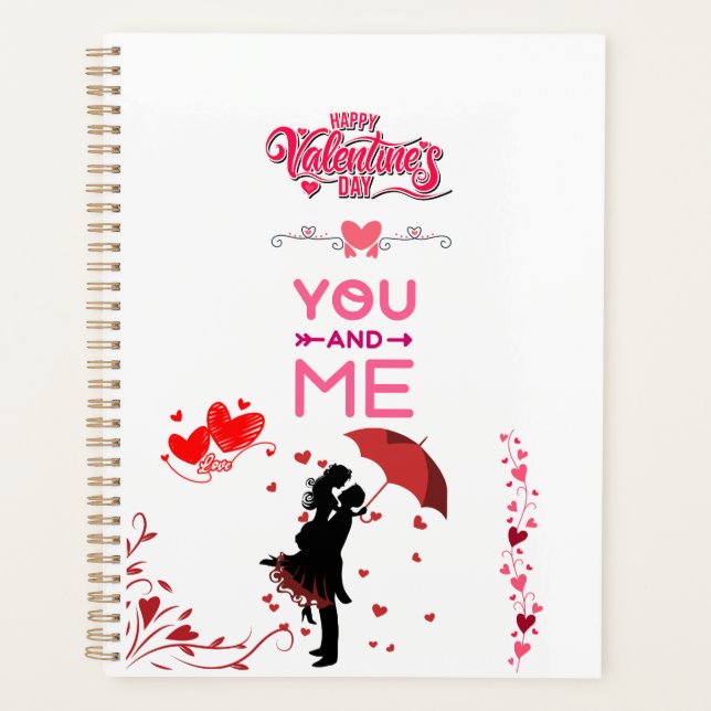 Happy Valentine’s Day – You and Me Romantic Love  Planer (Vorderseite)
