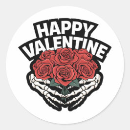 Happy Valentine Selbst Knochen brauchen Liebe Runder Aufkleber