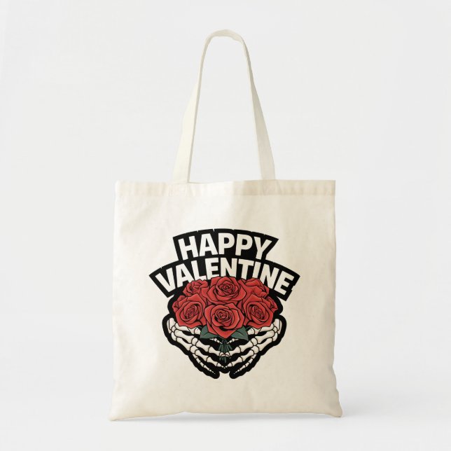 Happy Valentine Sogar Knochen brauchen Liebe Tote  Tragetasche (Vorne)