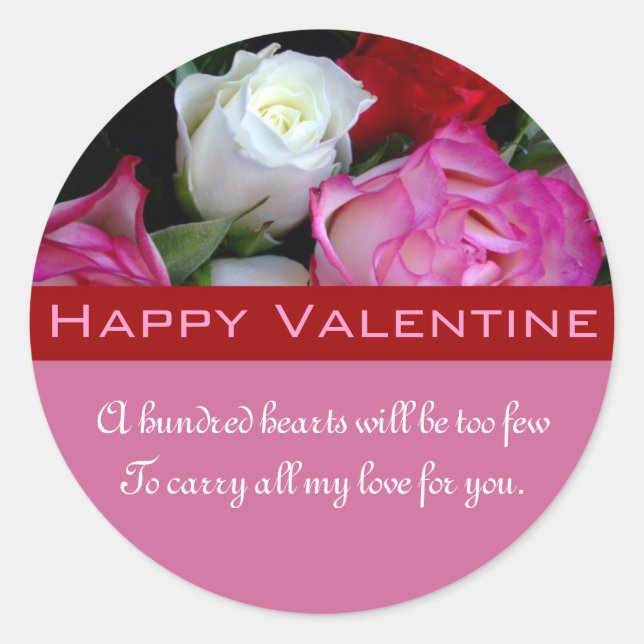 Happy Valentine Sticker (Vorderseite)