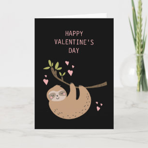 HAPPY VALENTINE Sweet Heart Sloth Feiertagskarte