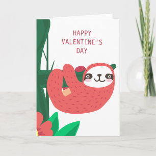 HAPPY VALENTINE   Sweet Heart Sloth Feiertagskarte
