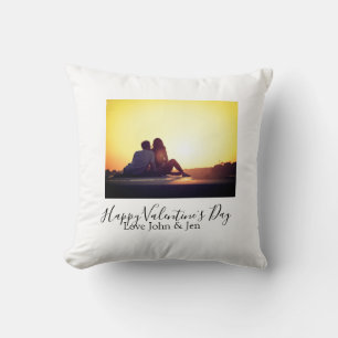 Happy Valentine Tag Liebe hinzufügen Namen Foto ei Kissen