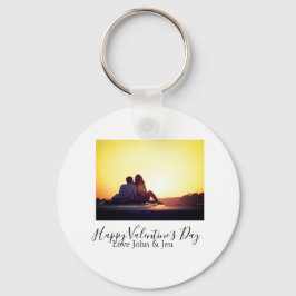 Happy Valentine Tag Liebe hinzufügen Namen Foto ei Schlüsselanhänger