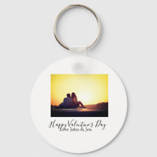 Happy Valentine Tag Liebe hinzufügen Namen Foto ei Schlüsselanhänger
