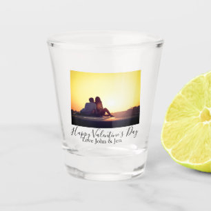 Happy Valentine Tag Liebe hinzufügen Namen Foto ei Schnapsglas