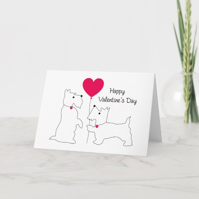 HAPPY VALENTINE | Westies Doggies Karte (Vorderseite)