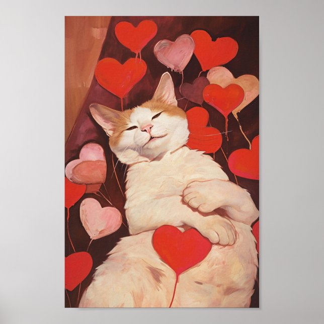 Happy Valentines Cat Poster (Vorne)