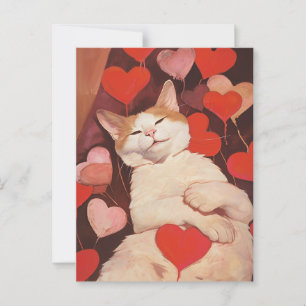 Happy Valentines Cat Postkarte