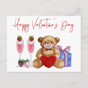 Happy Valentine's Day 2021 Quarantine Covid Postkarte
