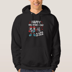 Happy Valentines Day 2022 Dabbing Heart Dab Face m Hoodie