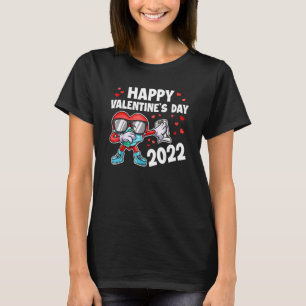 Happy Valentines Day 2022 Dabbing Heart Dab Face m T-Shirt
