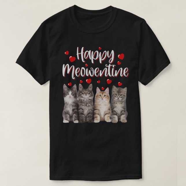 Happy Valentines Day 2022 Niedlich Cats Kitten Mat T-Shirt (Design vorne)