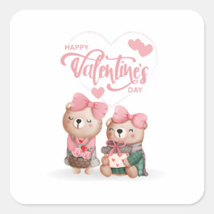 Happy Valentine's Day 2023 - Liebe Images Funny Quadratischer Aufkleber