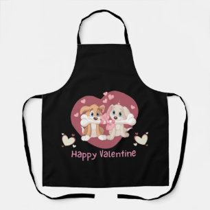 Happy Valentine's Day 2024 Hunde Niedlich Schürze