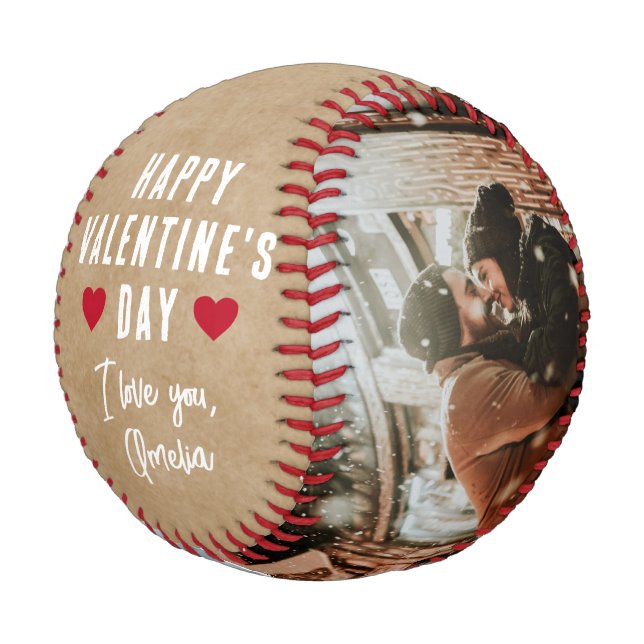 Happy Valentine's Day 2 Foto Collage Boyfriend Baseball (Schrägansicht)