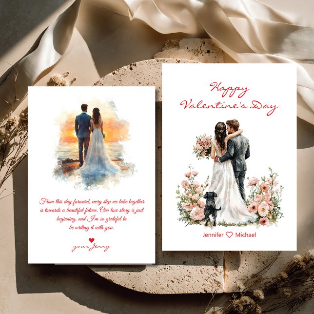 happy valentines day 2 photos illustration budget mitteilungskarte (Von Creator hochgeladen)