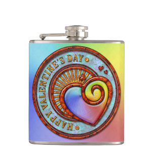 Happy Valentine's Day 2A Wrapped Flask Options Flachmann
