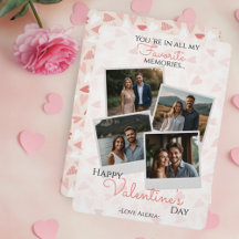 Happy Valentine's Day 4 Foto Collage Rosa Herzen