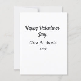 Happy Valentine's day add name date simple minimal Postkarte