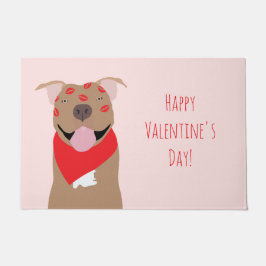 Happy Valentines Day American Bulldog Kiss Marks Fußmatte