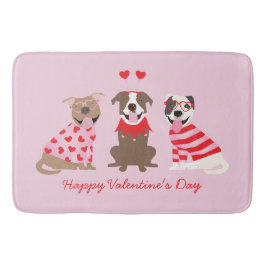 Happy Valentines Day American Pit Bull Terriers Badematte