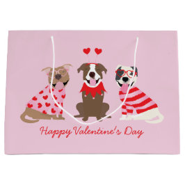 Happy Valentines Day American Pit Bull Terriers Große Geschenktüte