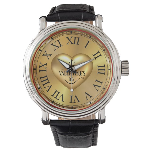 Happy Valentine's Day Armbanduhr (Vorderseite)