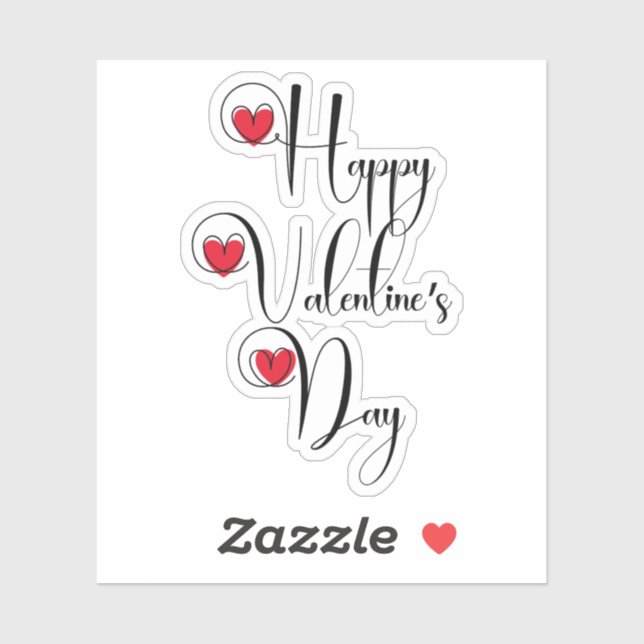 Happy Valentines Day Aufkleber (Blatt)