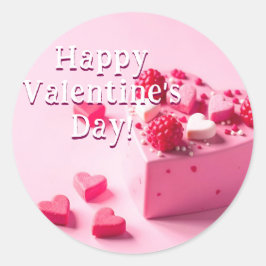 Happy Valentine's Day Aufkleber mit Dessert