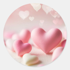 Happy Valentine's Day Aufkleber mit rosa Herzen