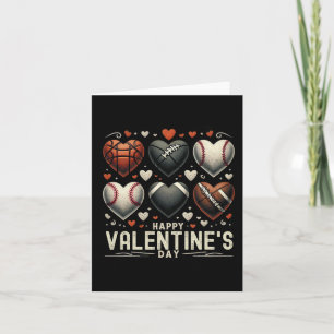 Happy Valentines Day Basketball Baseball Football Karte