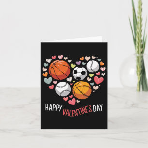 Happy Valentines Day Basketball Baseball Football Karte