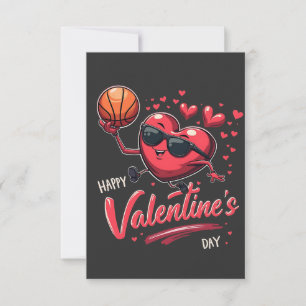 Happy Valentine's Day Basketball Liebhaber Dankeskarte