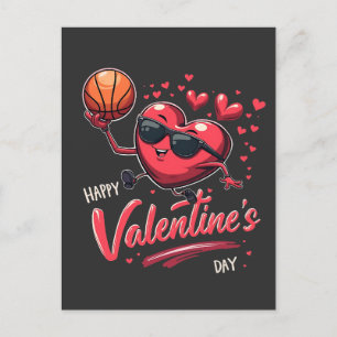 Happy Valentine's Day Basketball Liebhaber Postkarte