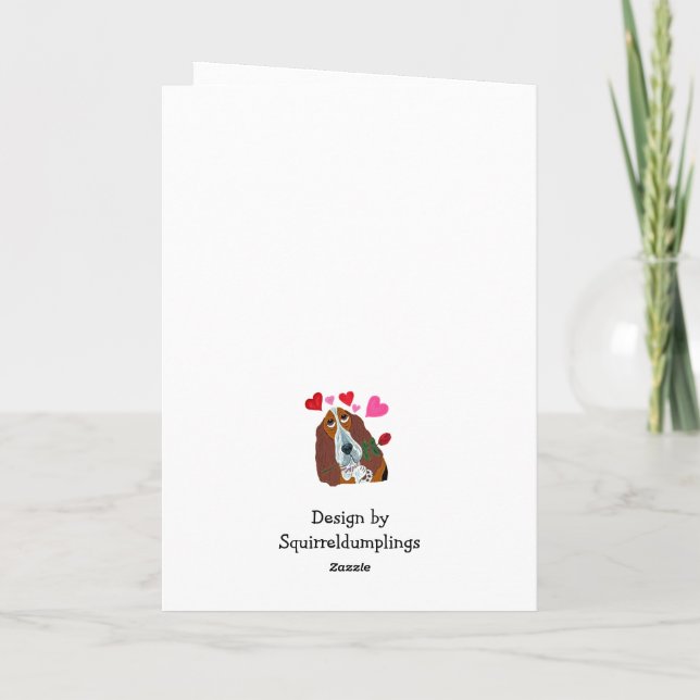 Happy Valentine's Day Basset Hound Doggie Card Karte (Rückseite)