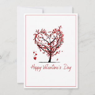 Happy Valentine's Day Baum in roter Form Feiertagskarte