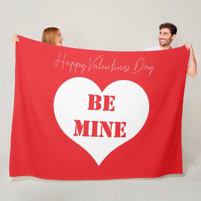 Happy Valentine's Day Be Mine Boyfriend Girlfriend Fleecedecke (Beispiel)