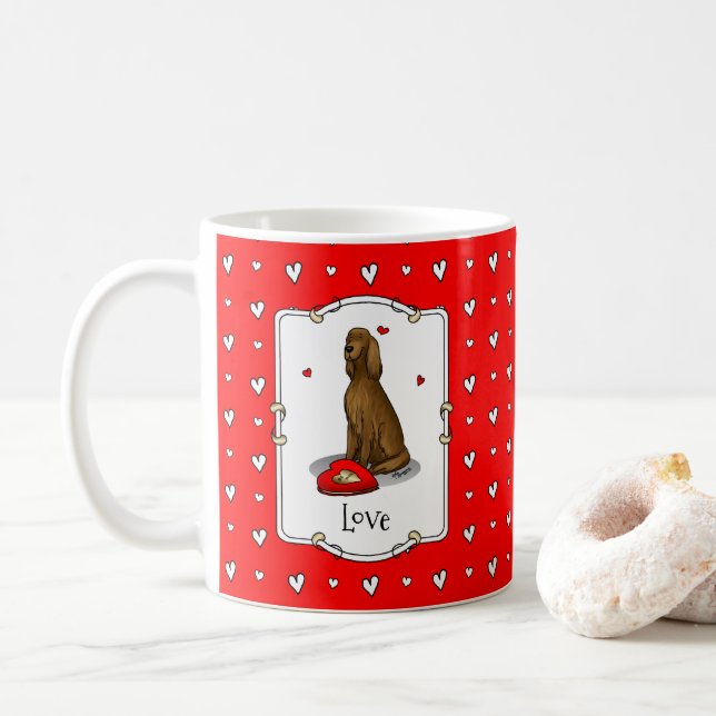 Happy Valentine's Day Be Mine Irish Setter (rot 1) Kaffeetasse (Mit Donut)