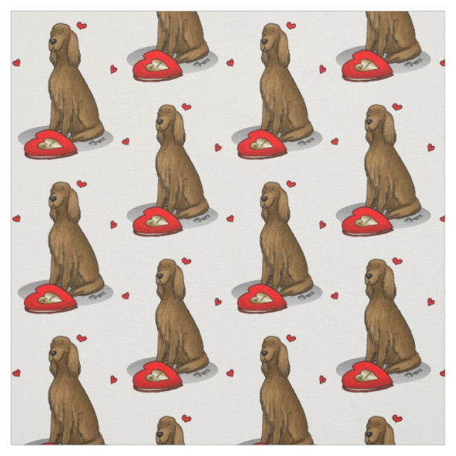 Happy Valentine's Day Be Mine Irish Setter (rot 1) Stoff (Muster)