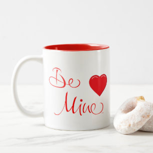 Happy Valentine's Day Be Mine Liebe Rotes Herz Tas Zweifarbige Tasse